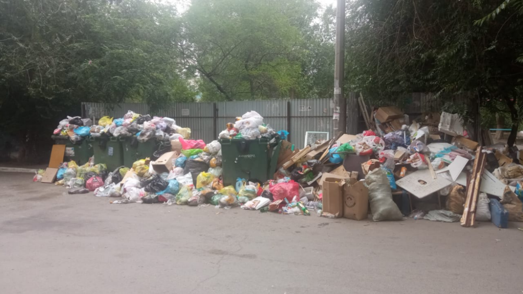 В Волгограде  детский сад и школа тонут в мусоре